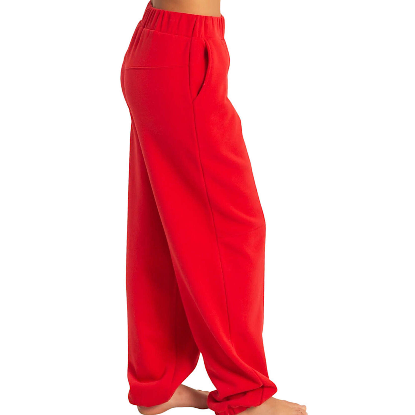 Red Seam Detail Jogger Pants