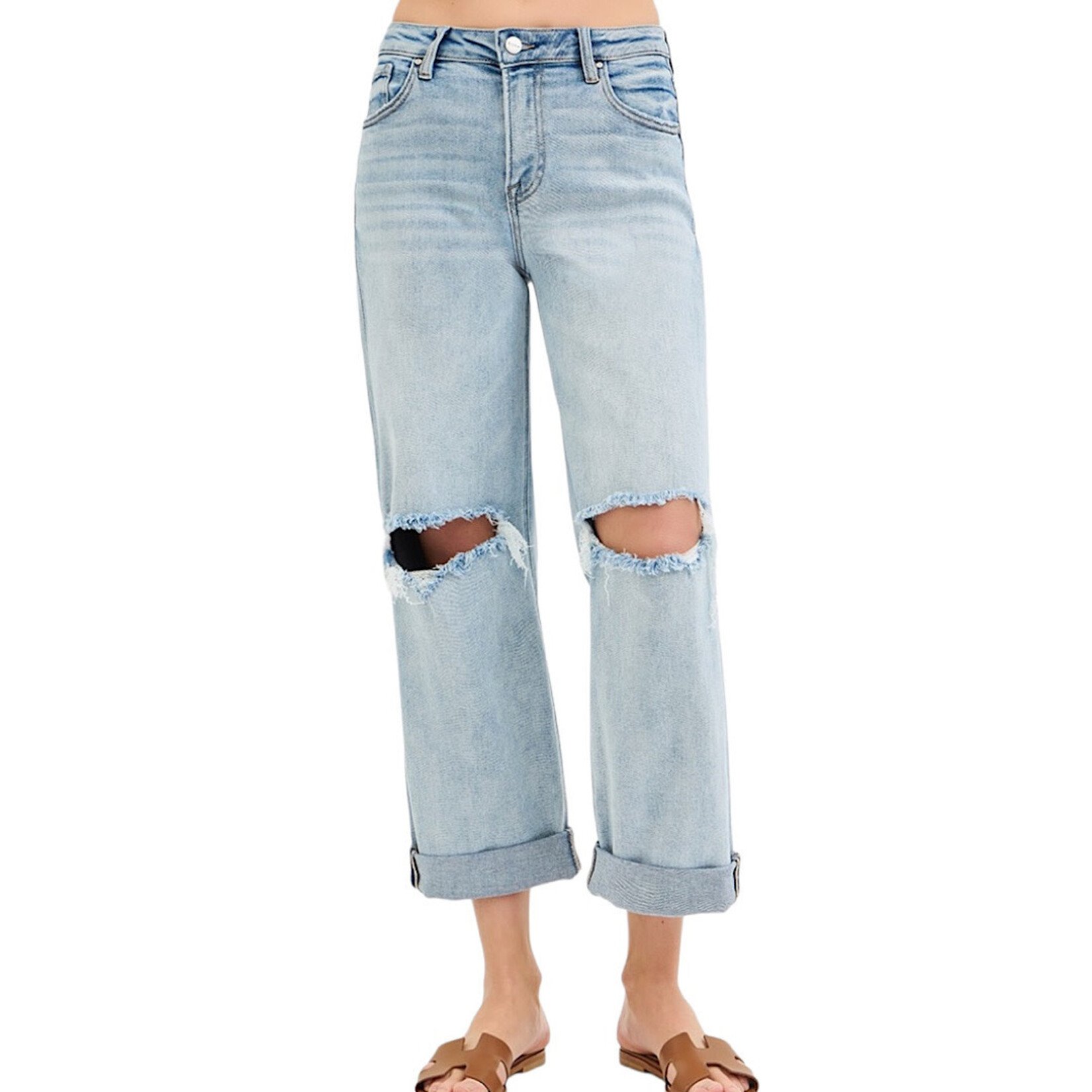 Risen PGA21136 Light Mid Rise Boyfriend Fit with Cuff
