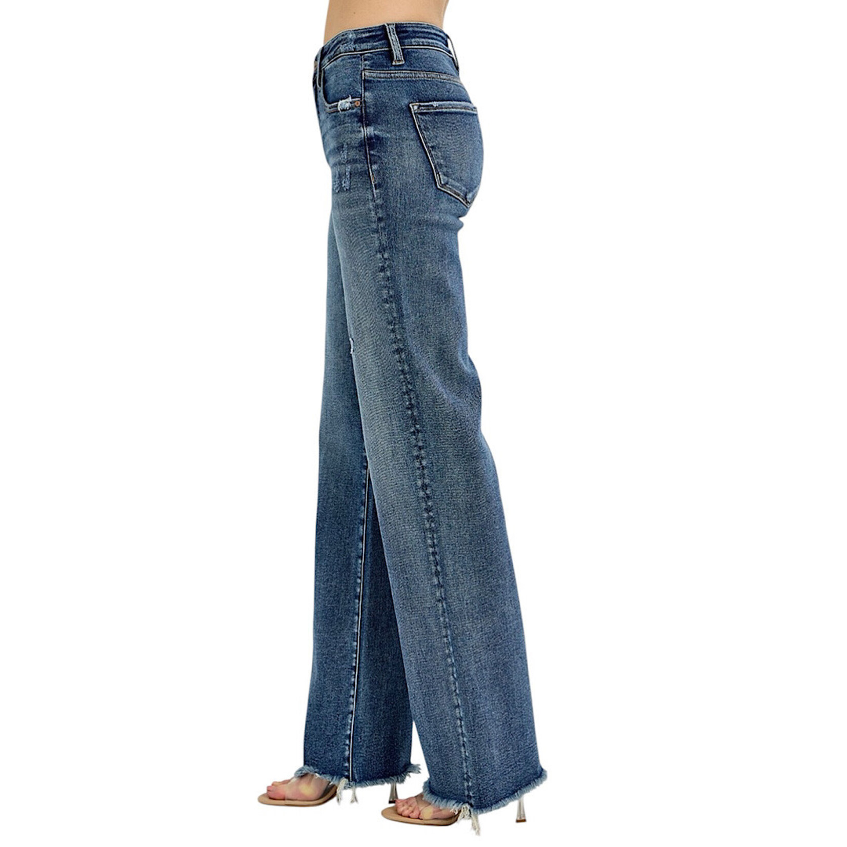 Risen PS21108 Dark TC High Rise Long Straight Jean