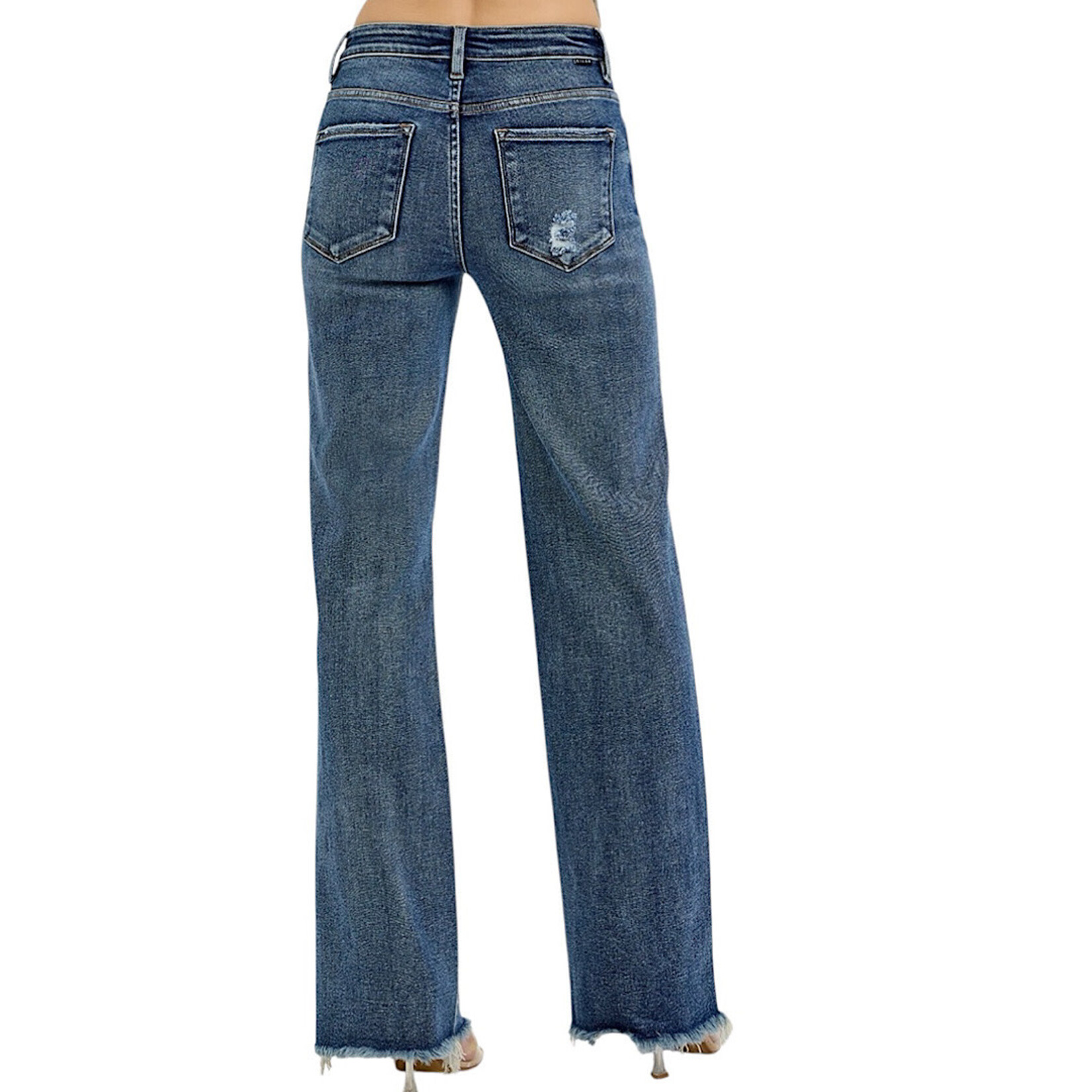 Risen PS21108 Dark TC High Rise Long Straight Jean