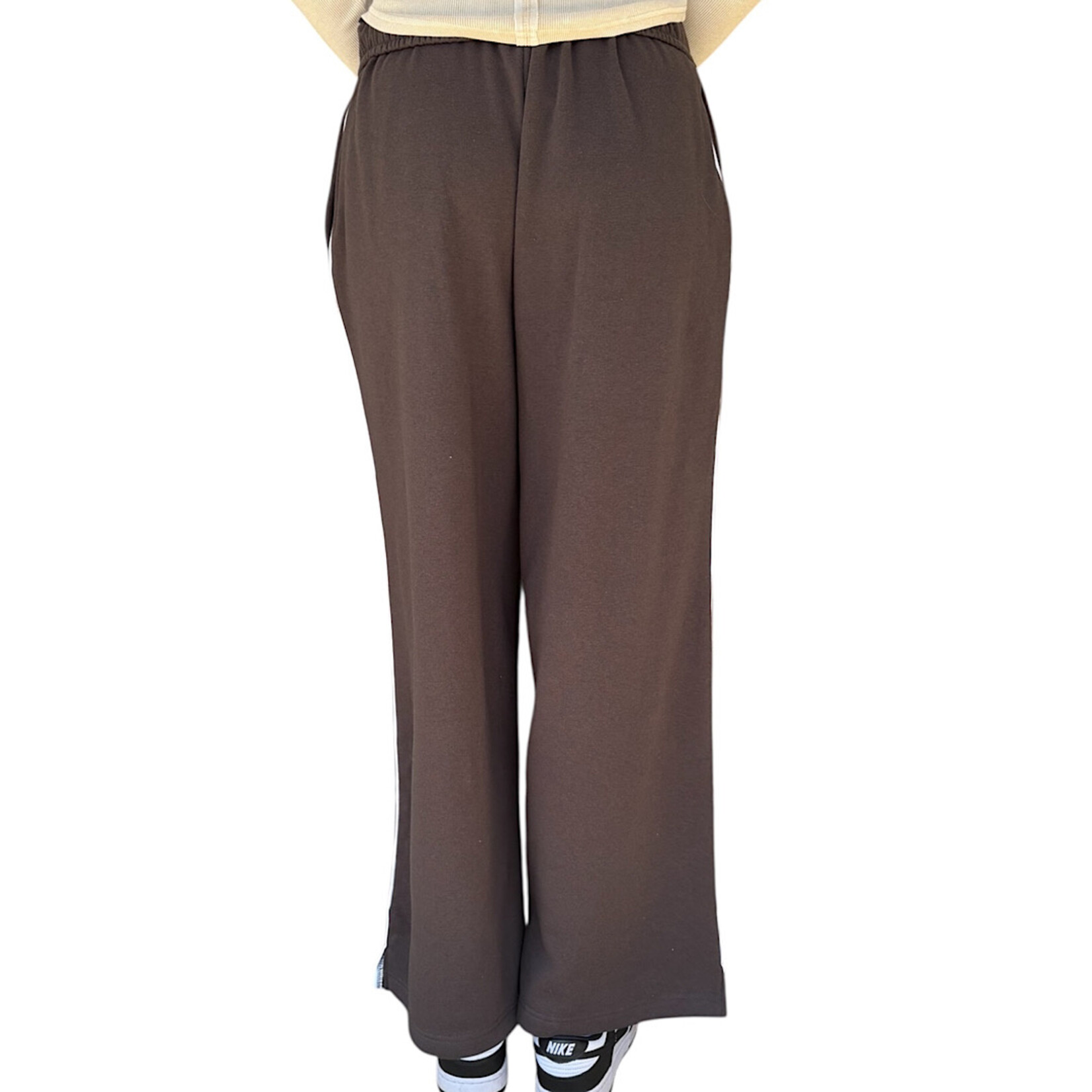 Charcoal Fold Over Drawstring Waist Wide Leg Lounge Pants