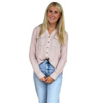 Burgundy Striped Collared Button Down