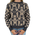 Charcoal Colorblock Gingerbread Man Sweater