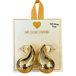 Yellow Ribbon 14K GD Dipped Large Chunky Tear Drop Earrings