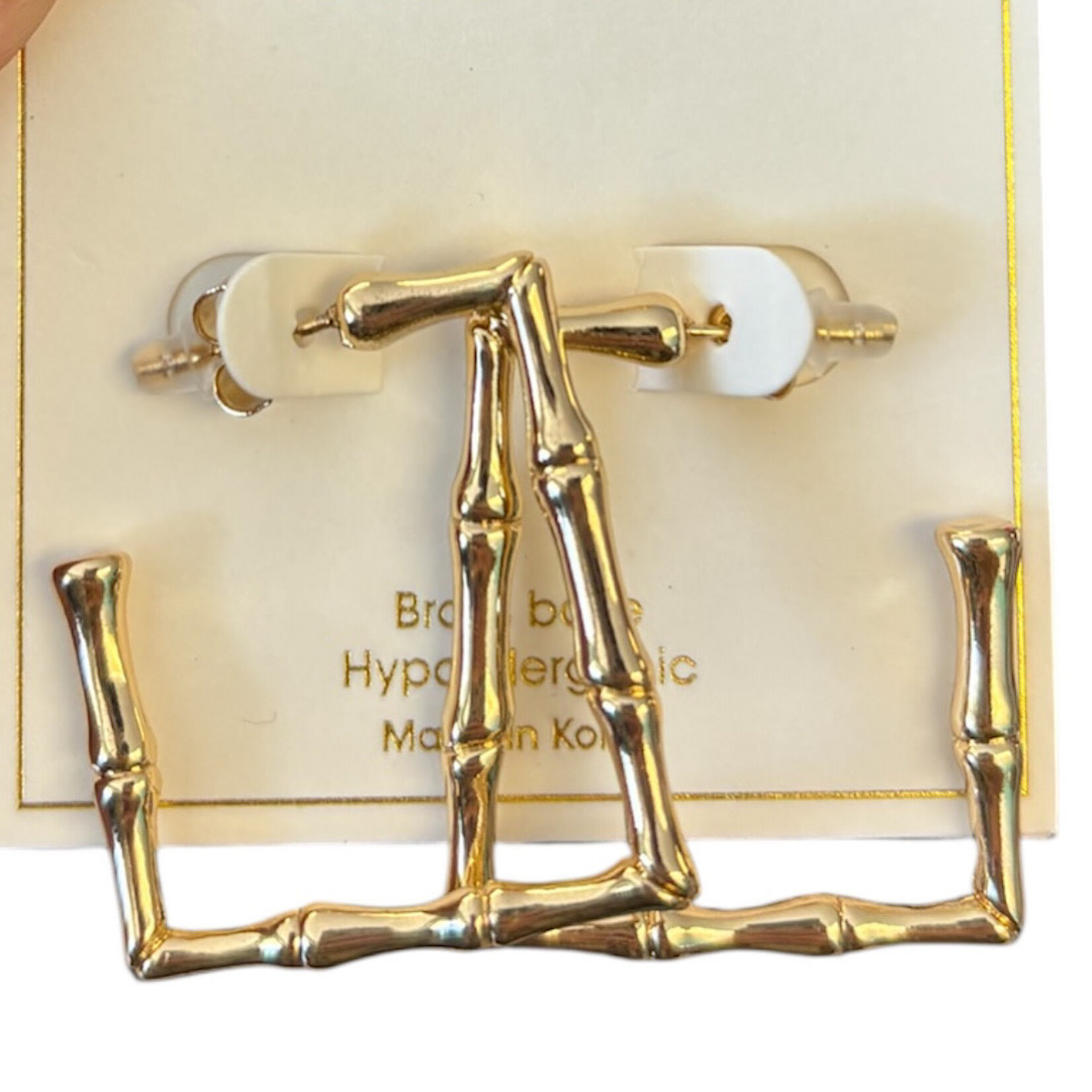 Yellow Ribbon 14K Gld Dipped Bamboo Luxe Hoops