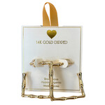 Yellow Ribbon 14K Gld Dipped Bamboo Luxe Hoops