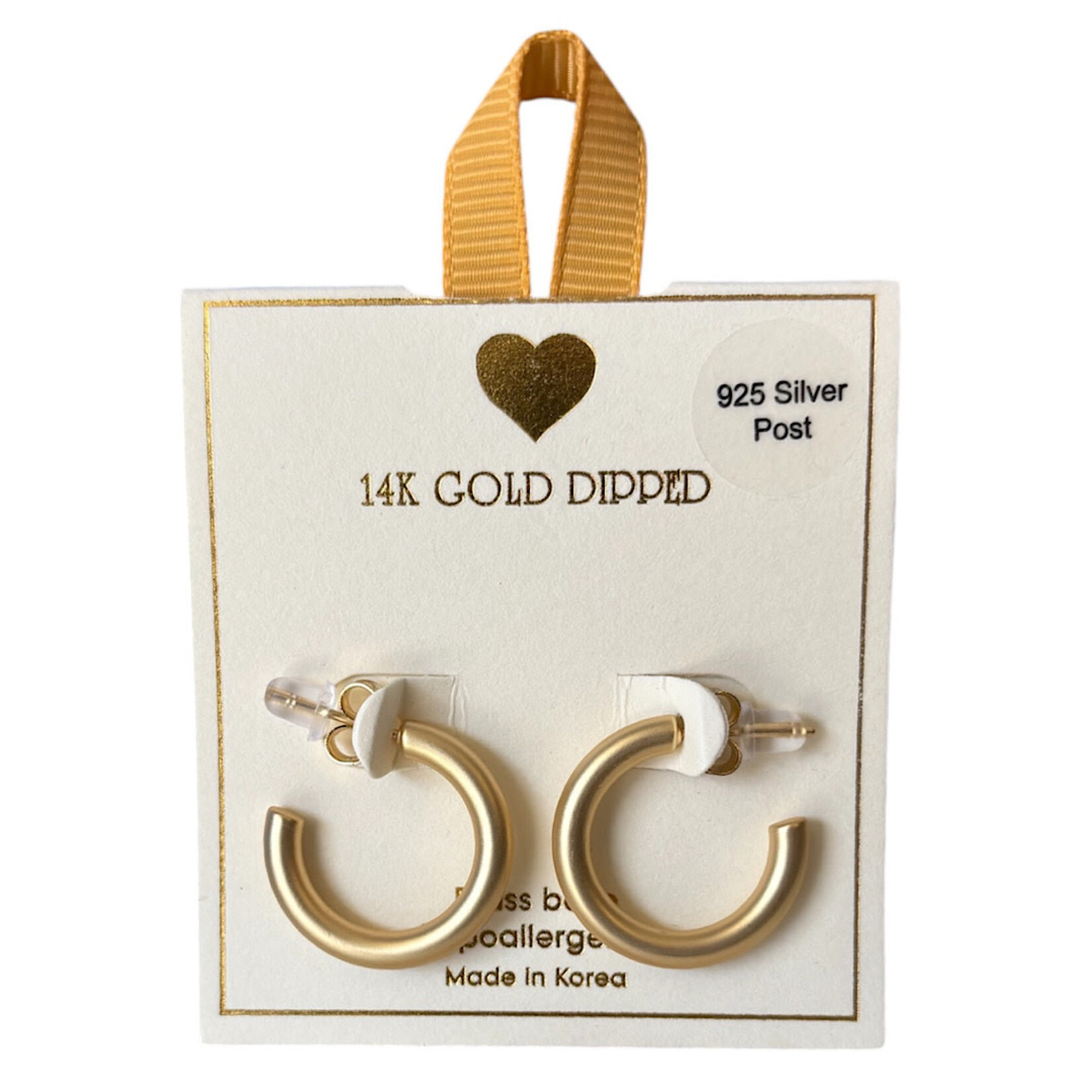 Yellow Ribbon 14K GD Dipped Katarina Matte Hoops