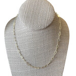 14K Gold Plated Small Paper Clip Necklace