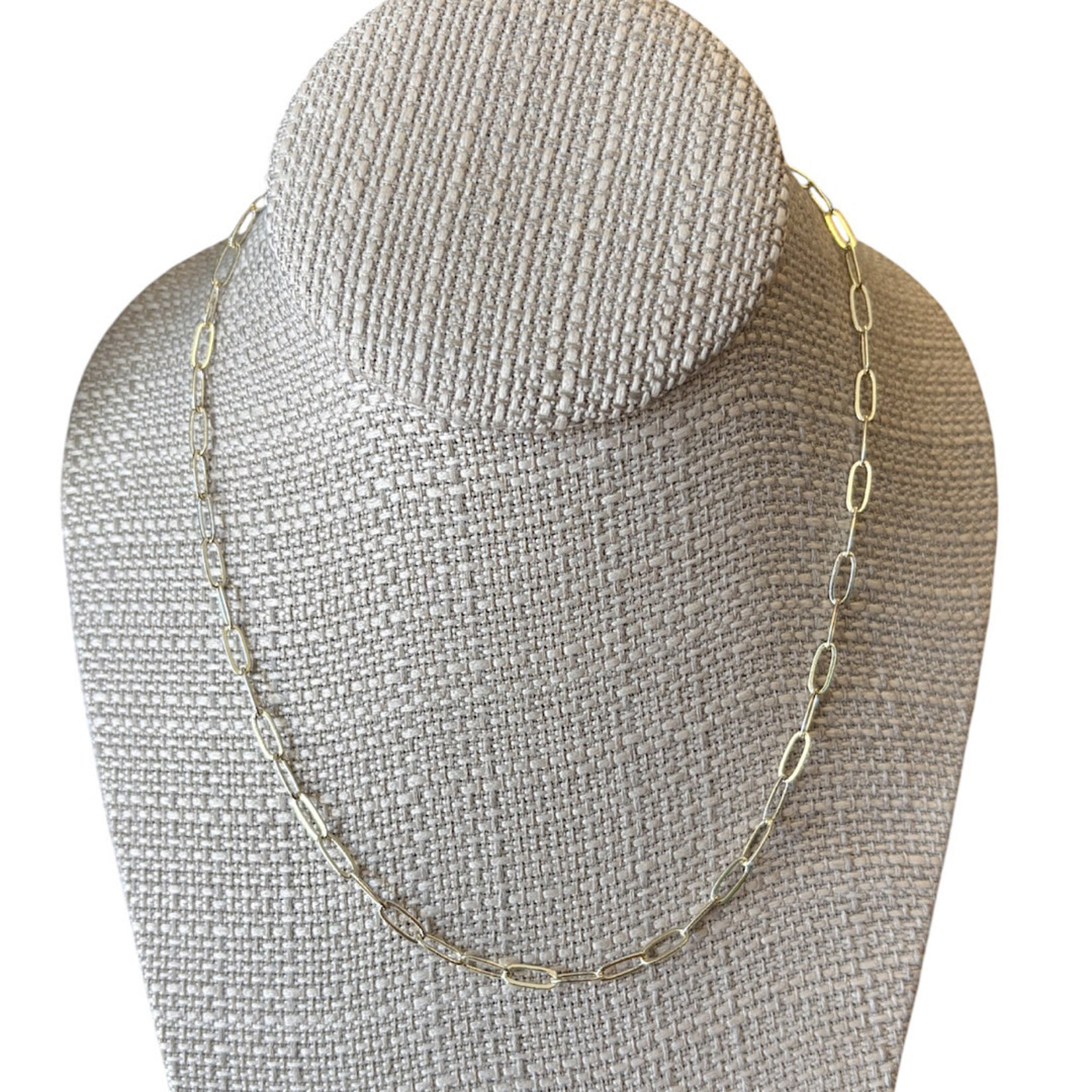 14K Gold Plated Small Paper Clip Necklace