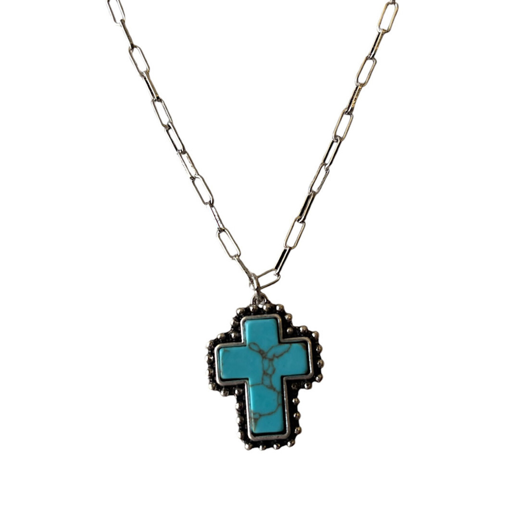 Turquoise Cross Pendant Necklace