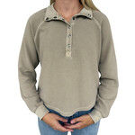 Mocha Mock Neck Ribbed Pullover