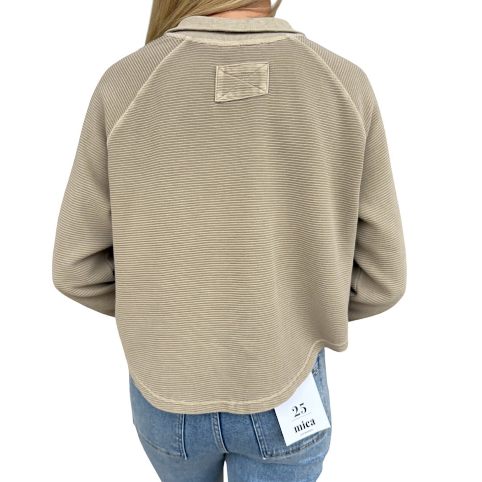 Mocha Mock Neck Ribbed Pullover