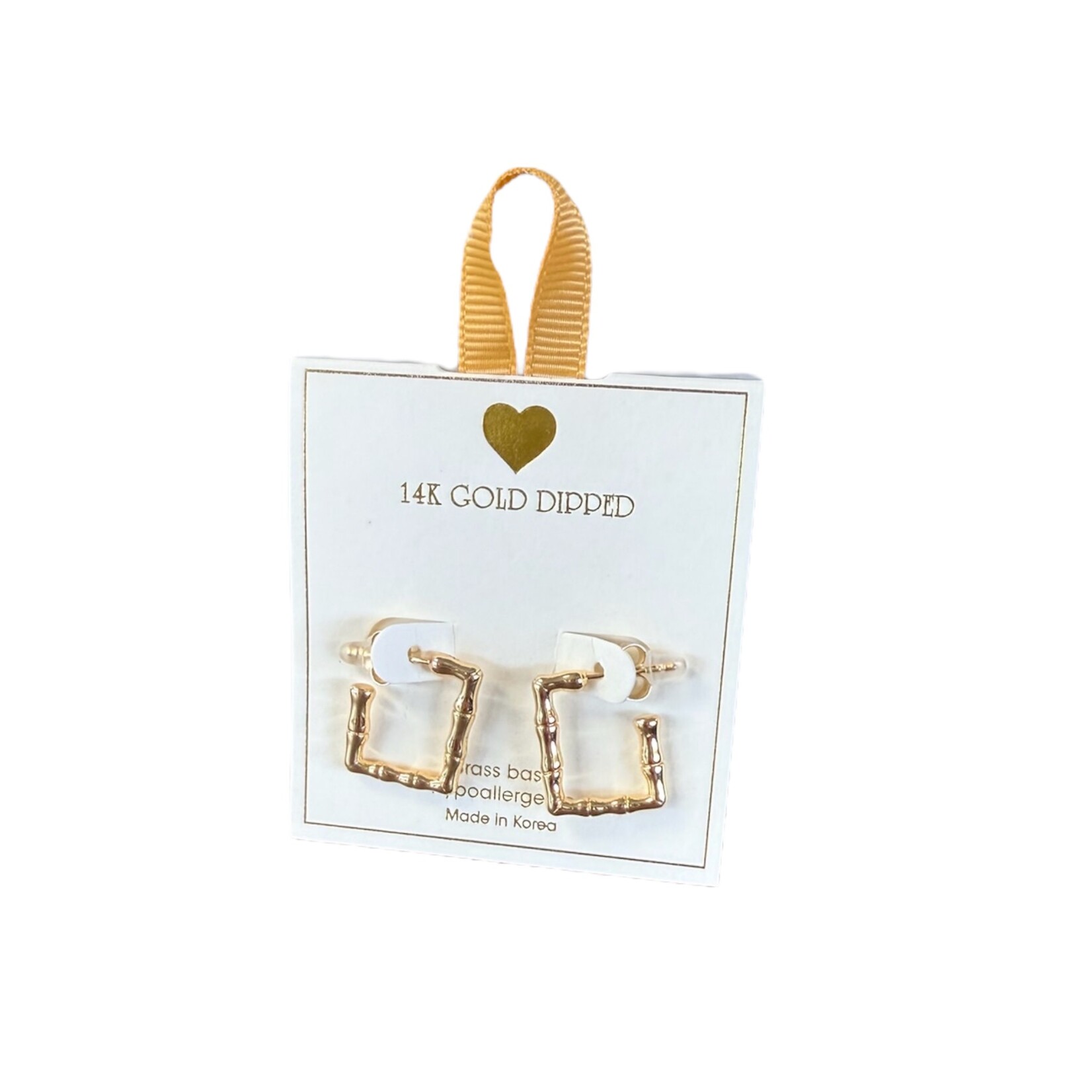Yellow Ribbon 14K Gld Dipped Bamboo Luxe Hoops