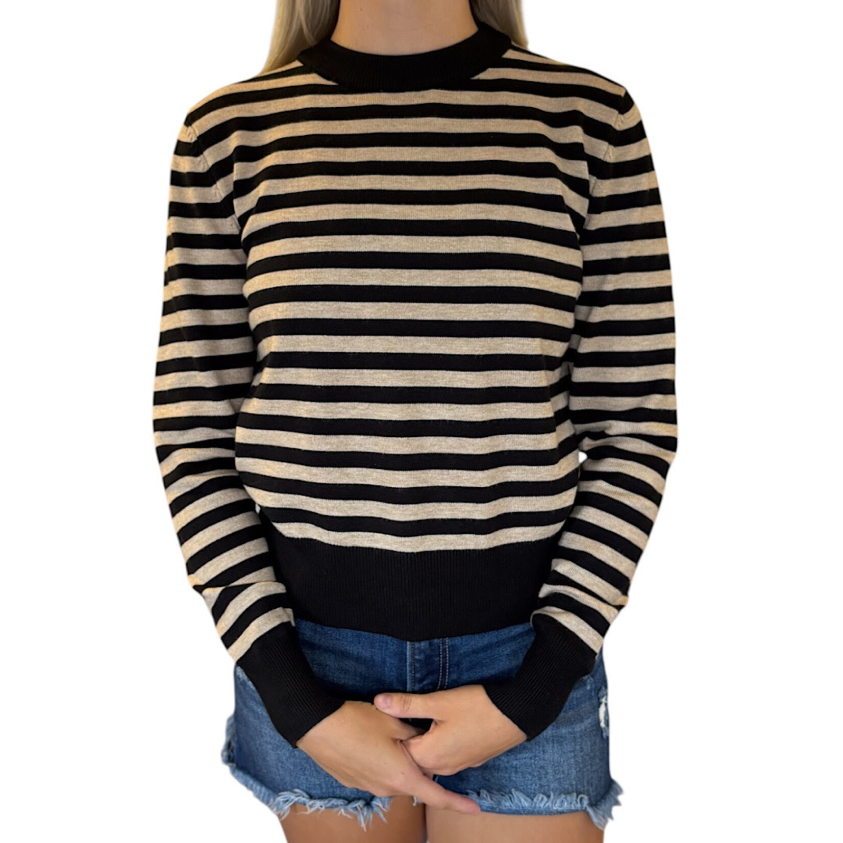Black/Taupe Sweater Top