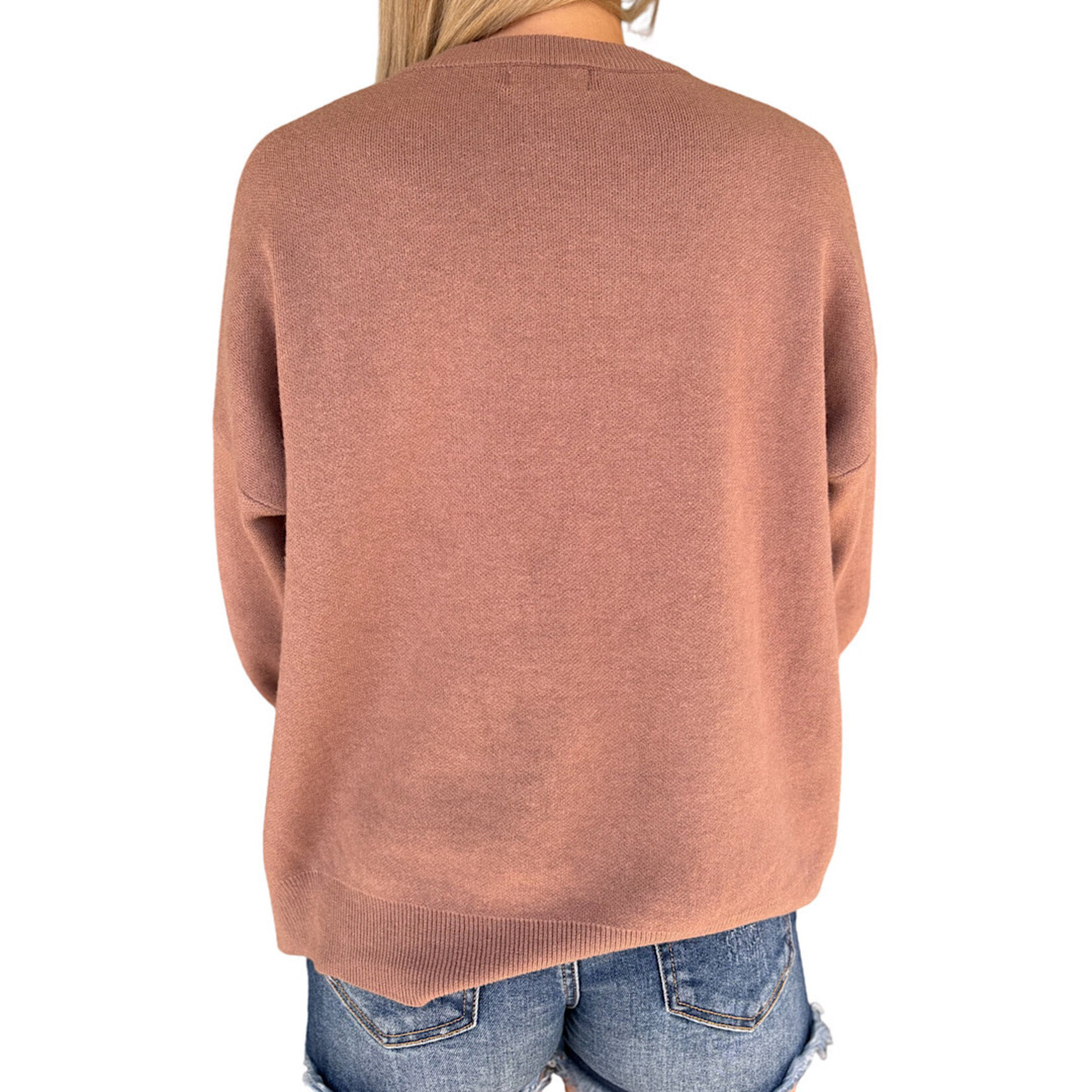 Brown Casual Sweater Top