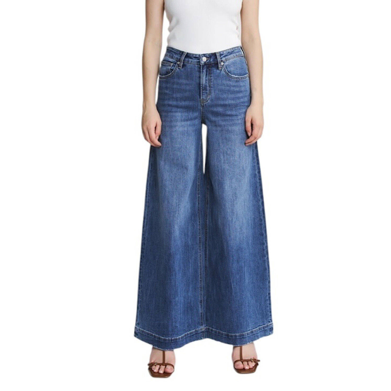 Mica Denim MICA MDP-W3599 S/H Rise Slouchy Wide Leg Jean
