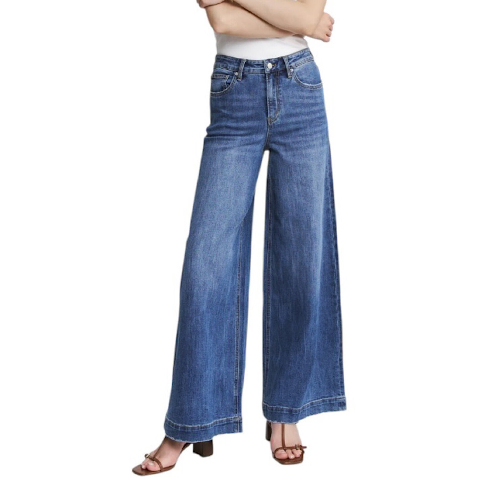 Mica Denim MICA MDP-W3599 S/H Rise Slouchy Wide Leg Jean