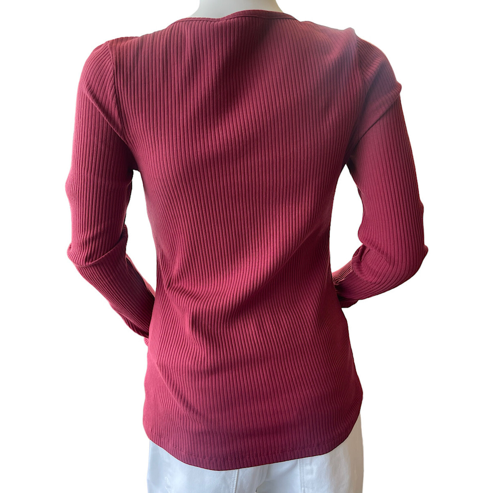 Washed Knit Top With Thumbholes