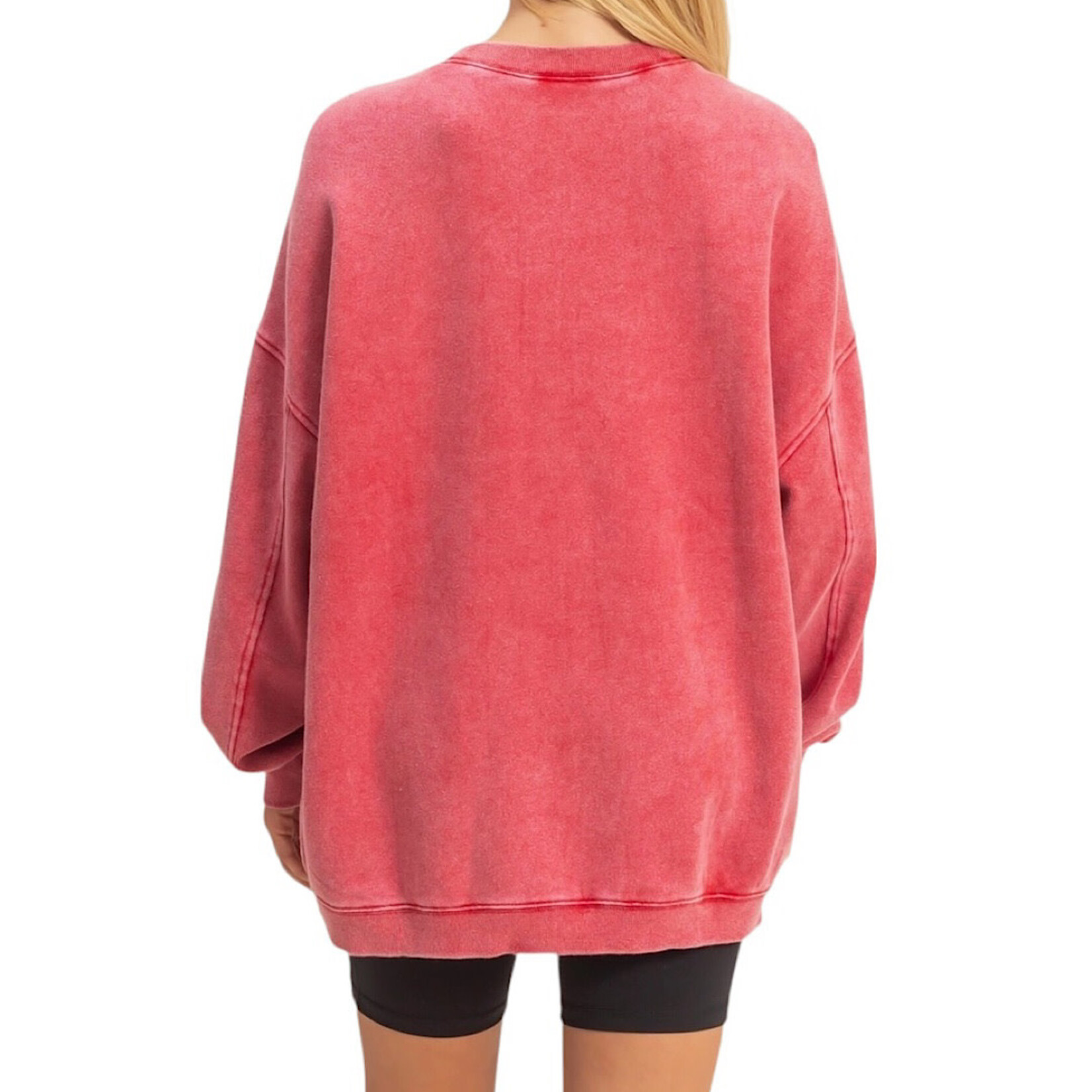 Red Mineral Washed Oversized Sweatshirt