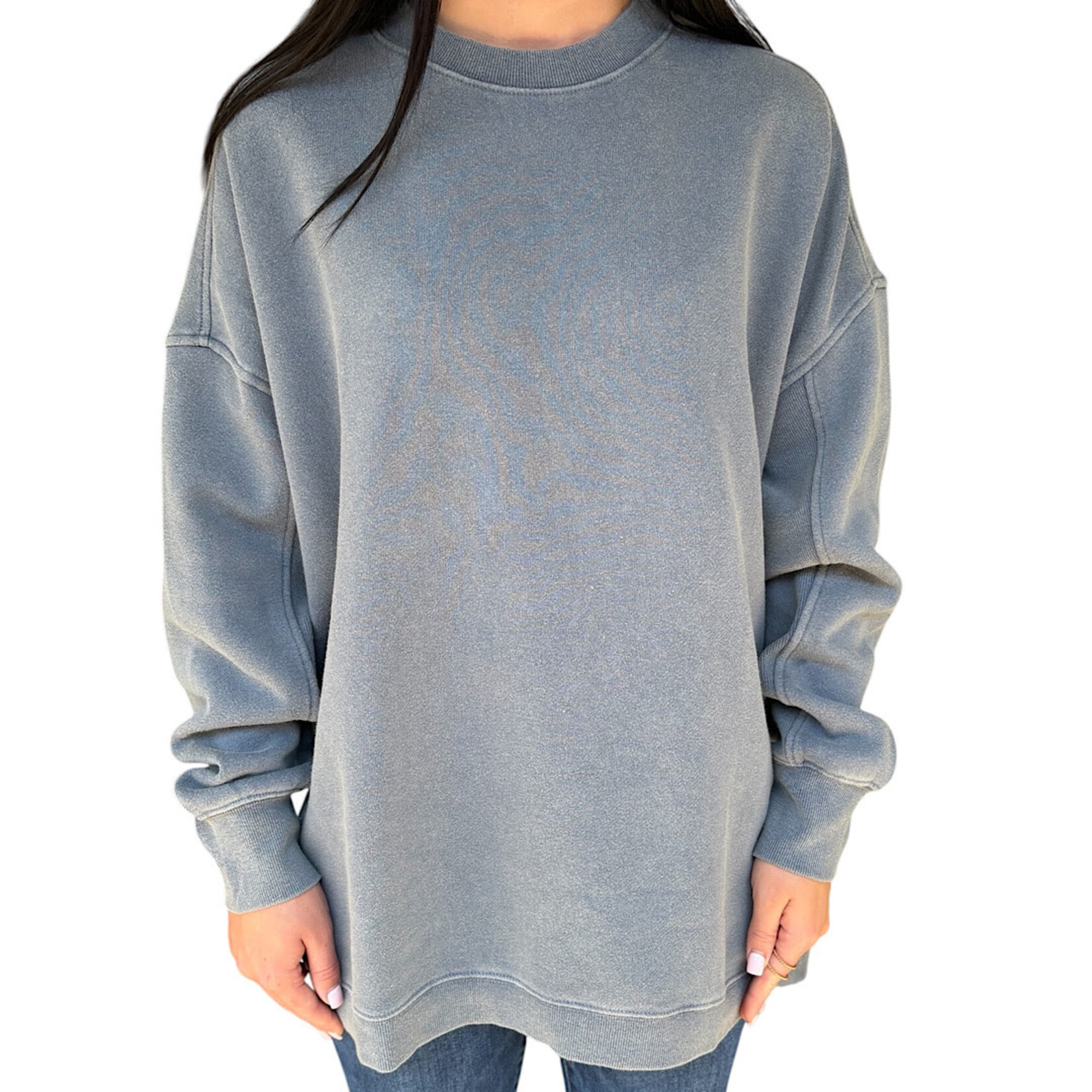Dusty Navy Mineral Washed Oversized Sweatshirt