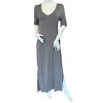 Addy V-Neck Dress with Side Slits & Pockets