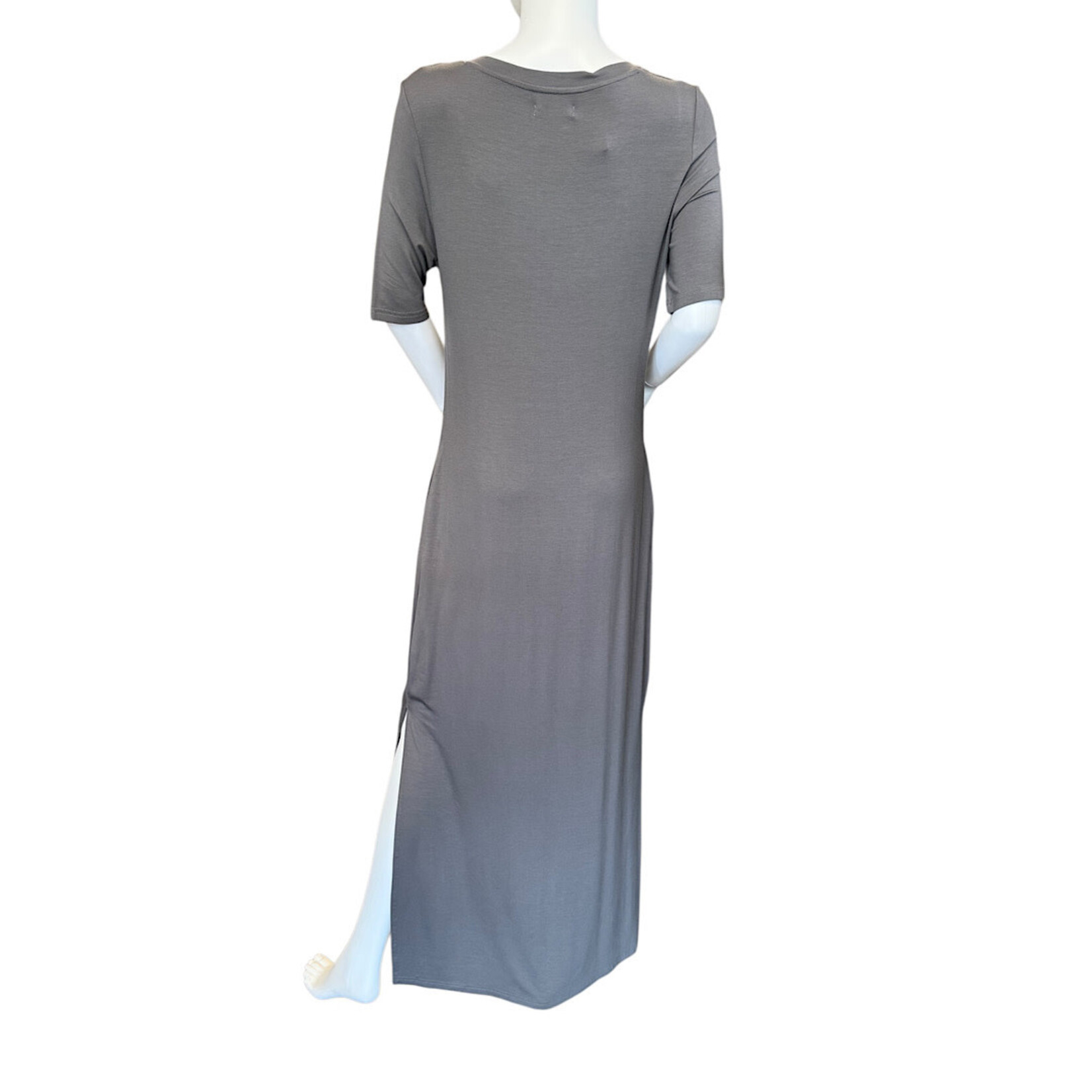 Addy V-Neck Dress with Side Slits & Pockets