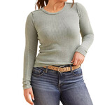 Z Supply Z Supply Arlet Thermal Top Palm Green