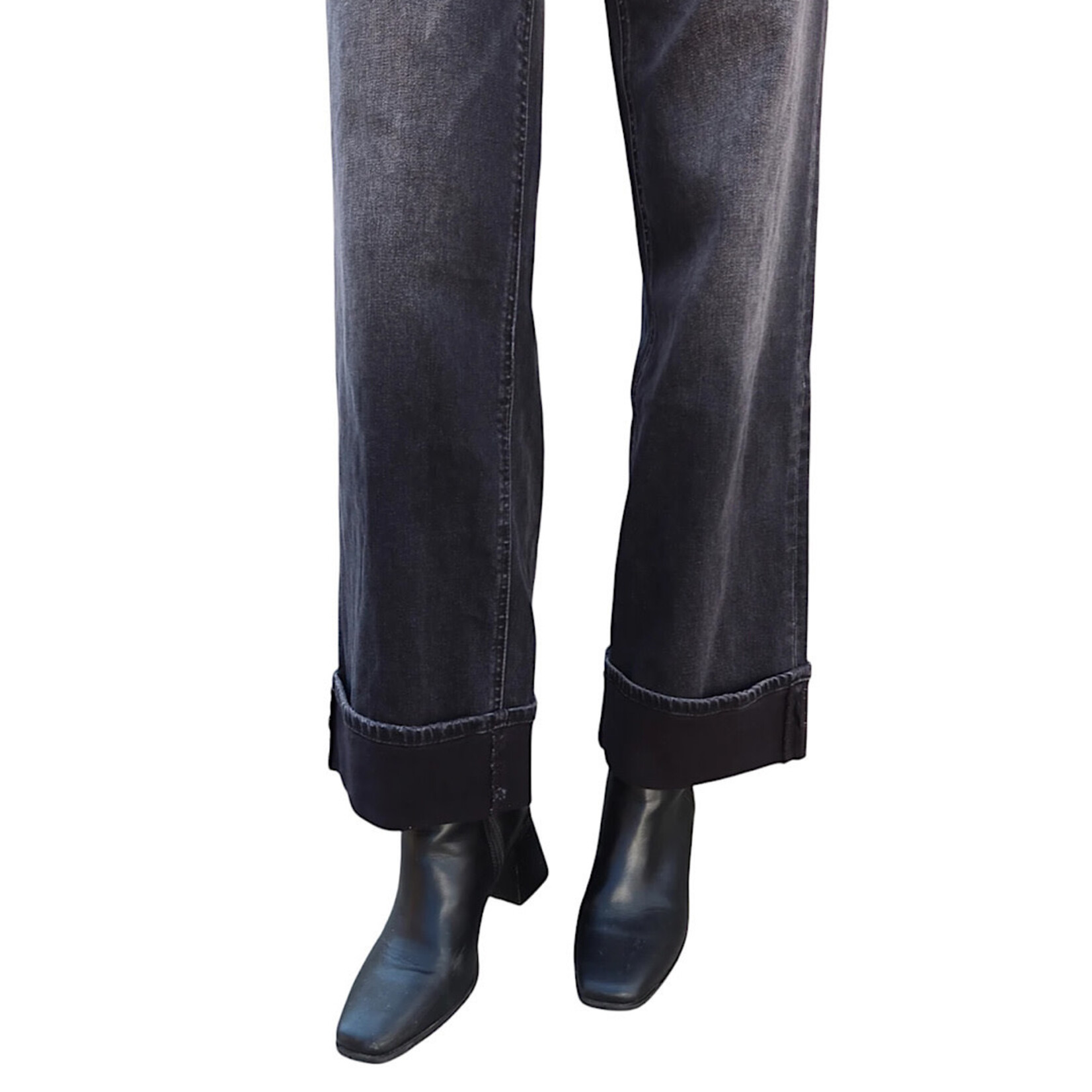 Vervet T6683BK Black Low Rise Baggy Wide Leg Jeans