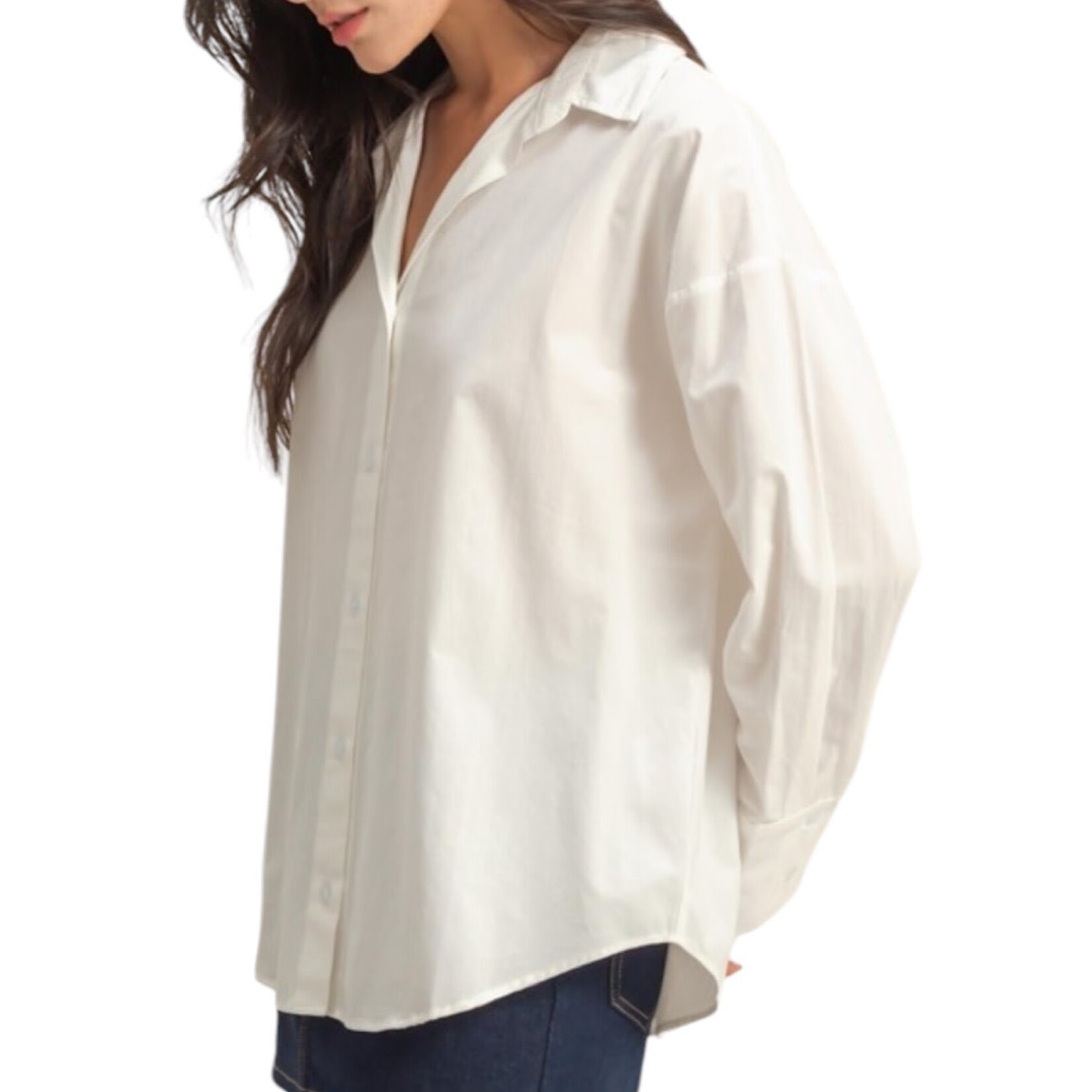 White Classy Long Sleeve Button Down Shirt