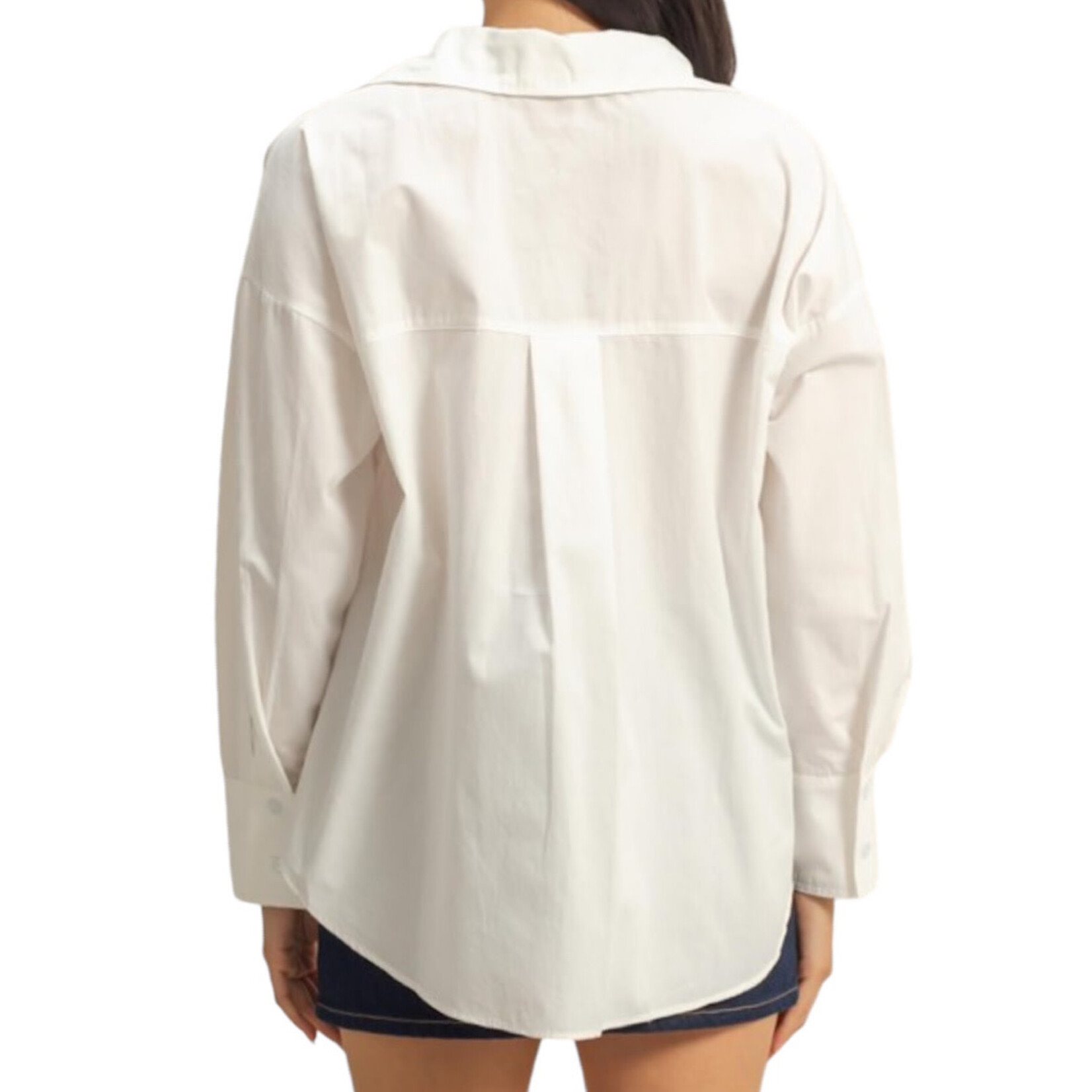 White Classy Long Sleeve Button Down Shirt