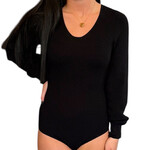 Ribbed Knit Detailed Round Neck Bodysuit