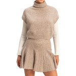 Dark Taupe Turtle Neck Top and Skirt Set