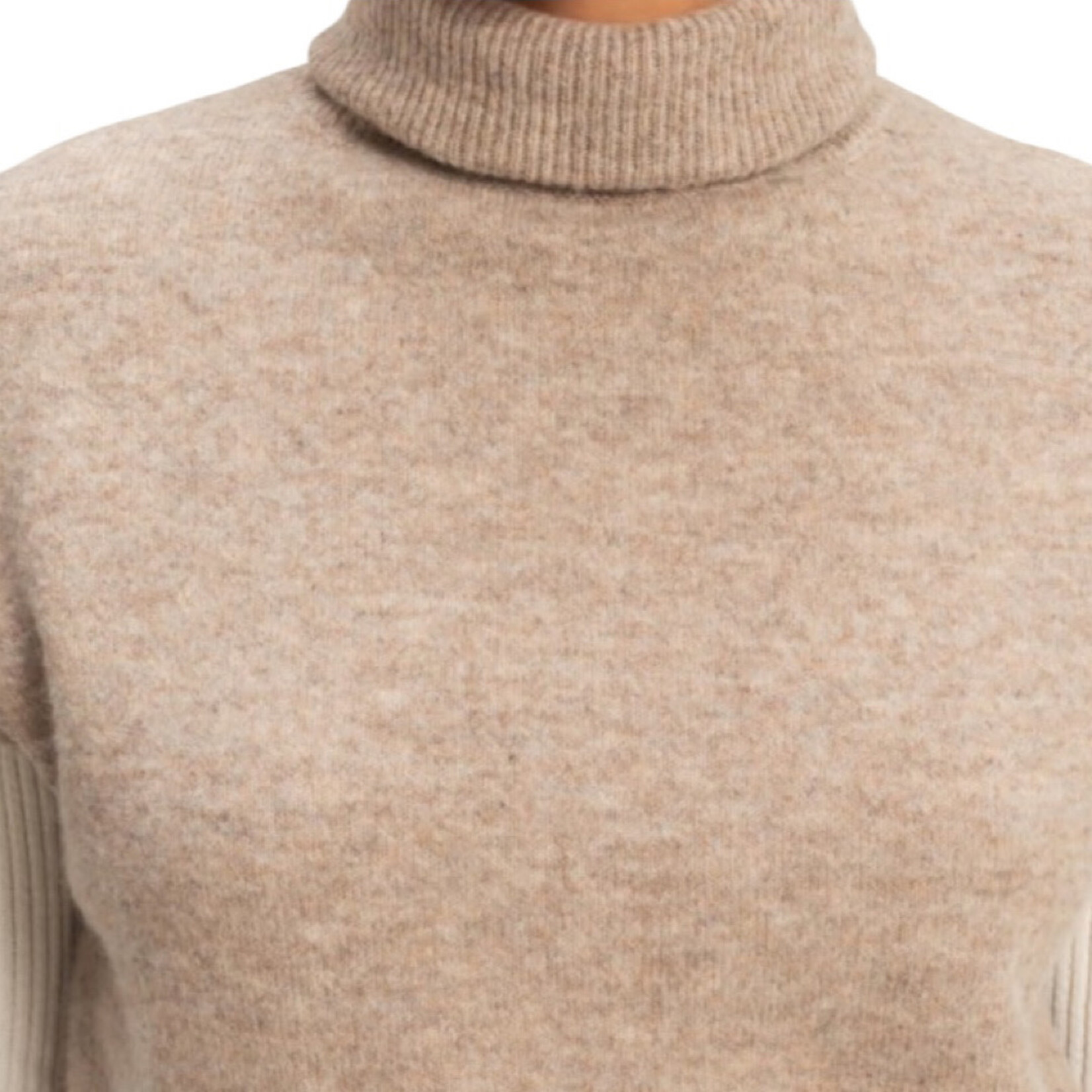 Dark Taupe Turtle Neck Top and Skirt Set