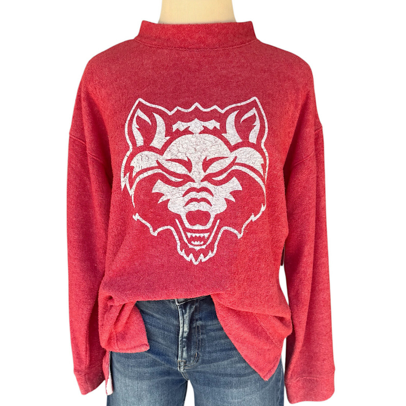 Red Wolves Crew Neck Sweatshirt Size Large-RF