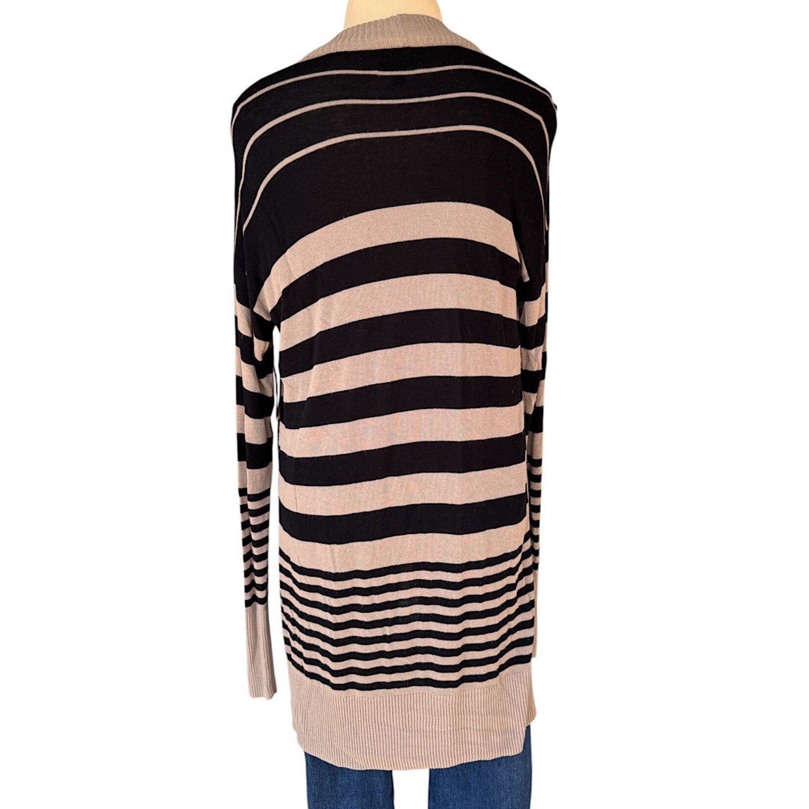 Apt. 9 Taupe Striped Cardigan Size Large-RF