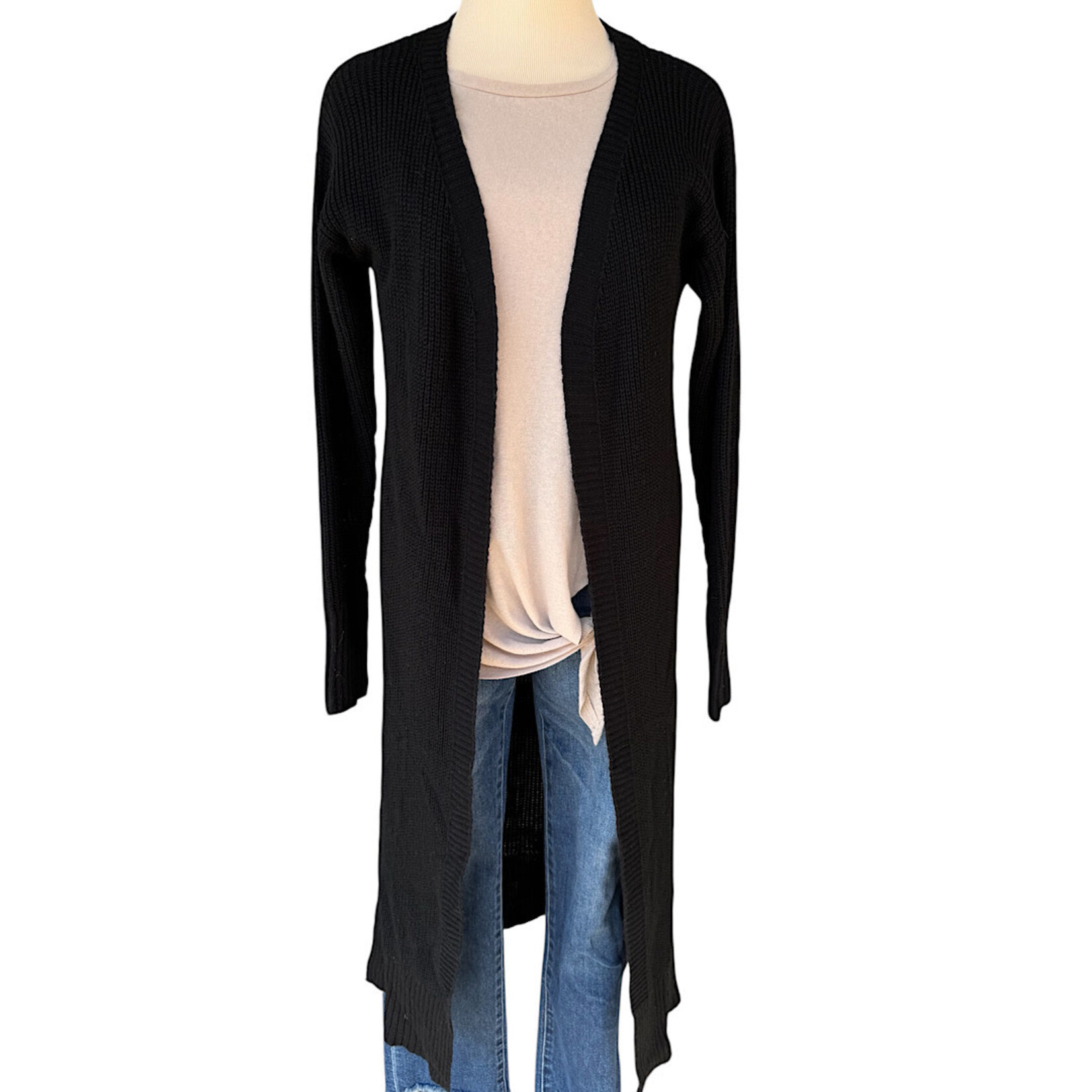 Andrea By Unit Black Long Sleeve Cardigan Size Small-RF