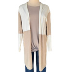 Vila Milan Cream Striped Cardigan Size Large-RF