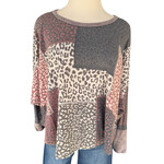 Blush Cheetah Print Sweater Top Size Medium-RF