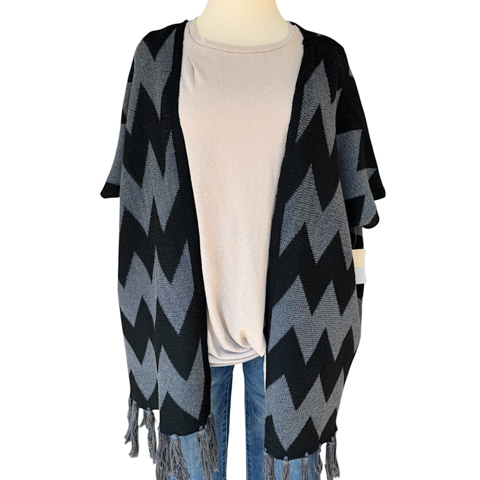 POL Black Checkered Cardigan Size Large-RF