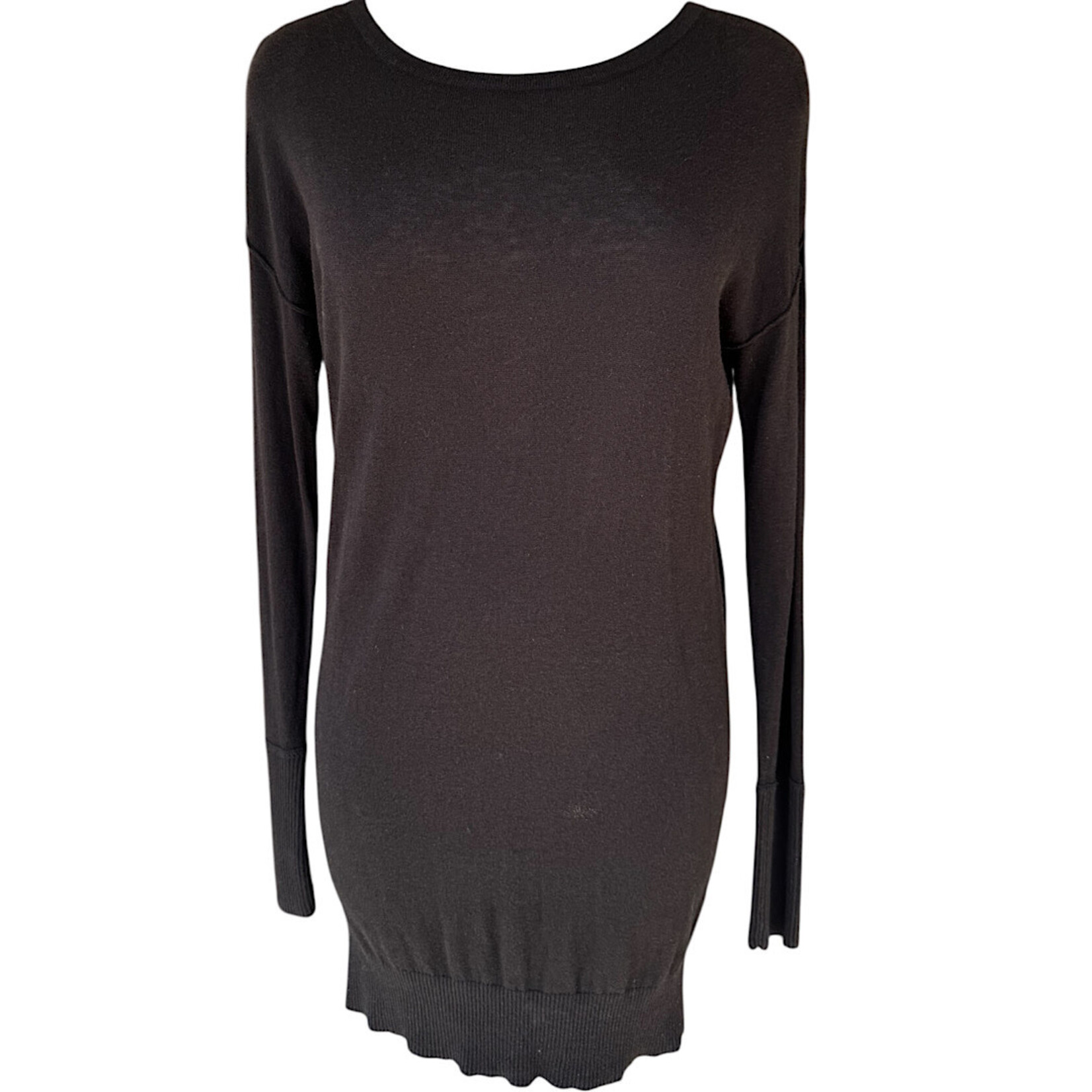 Black Long Sleeve Zip Up Dress Size Small- RF