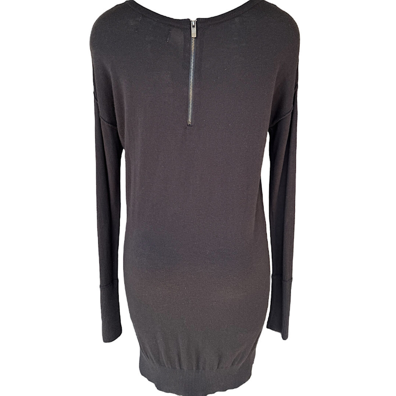 ruby moon Black Long Sleeve Zip Up Dress Size Small- RF