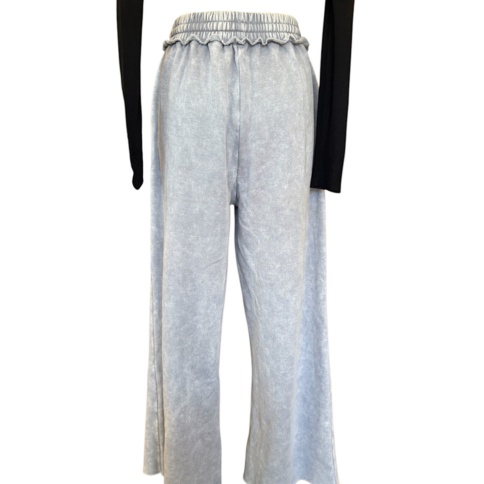 Zenana Light Grey Wide Leg Pants Size Large-RF