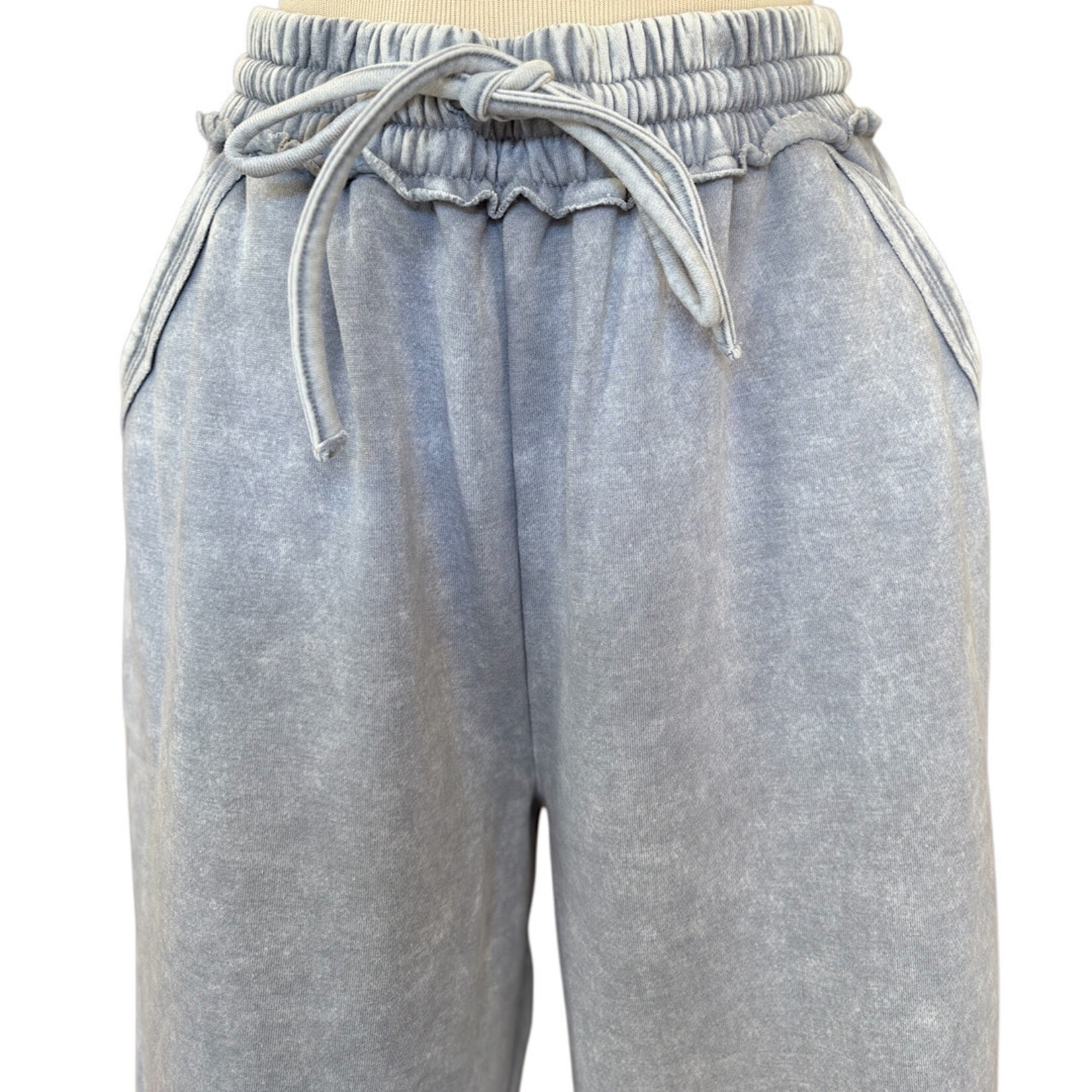 Zenana Light Grey Wide Leg Pants Size Large-RF