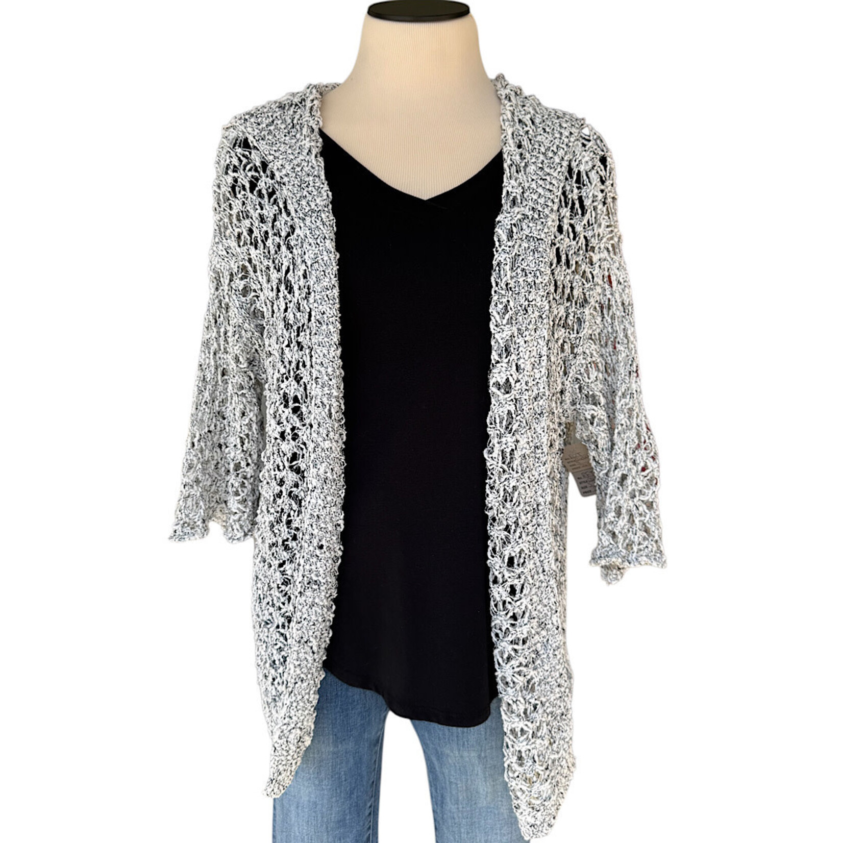 POL Black/White Knit Cardigan Size Small-RF