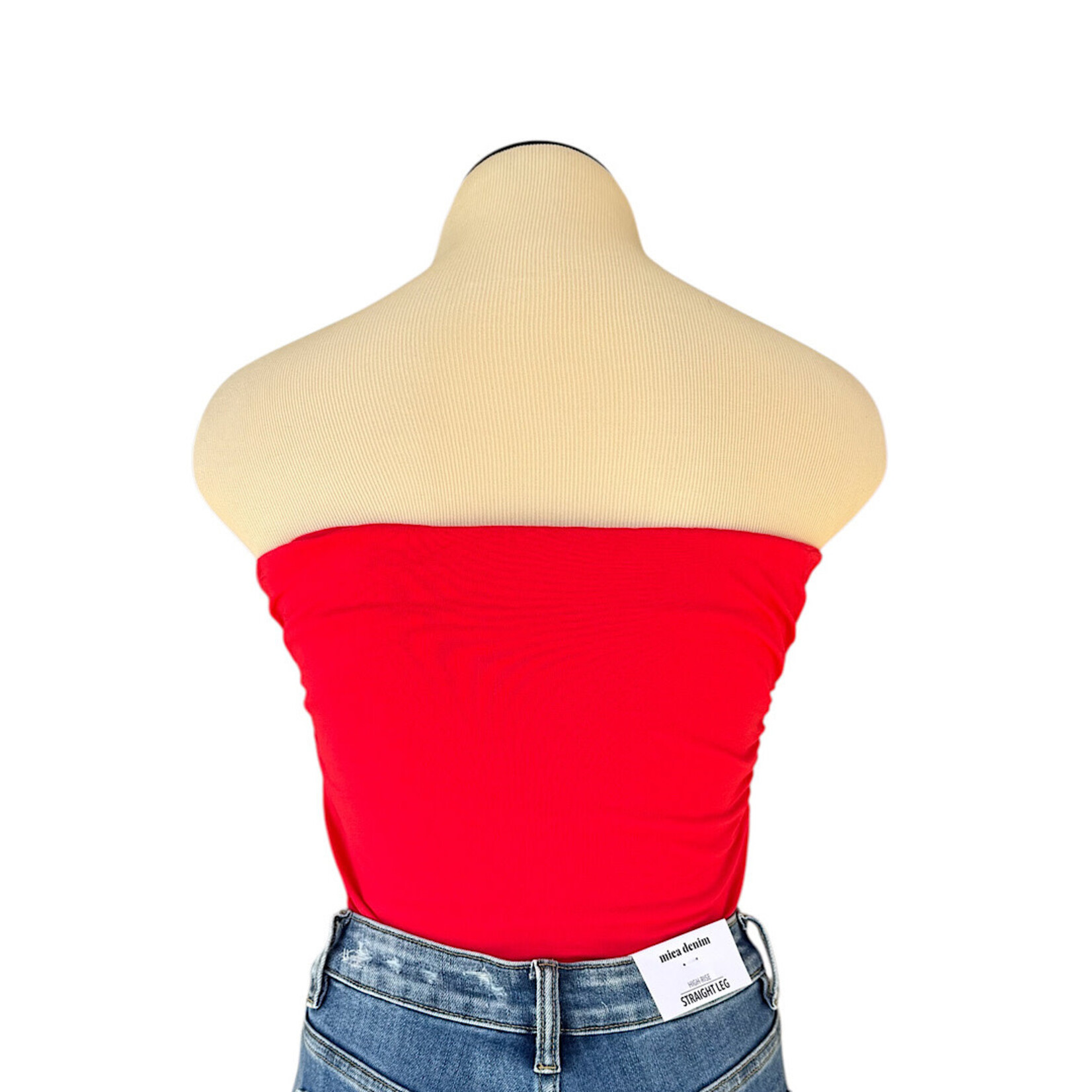 Red Strapless Bodysuit Size Medium-RF