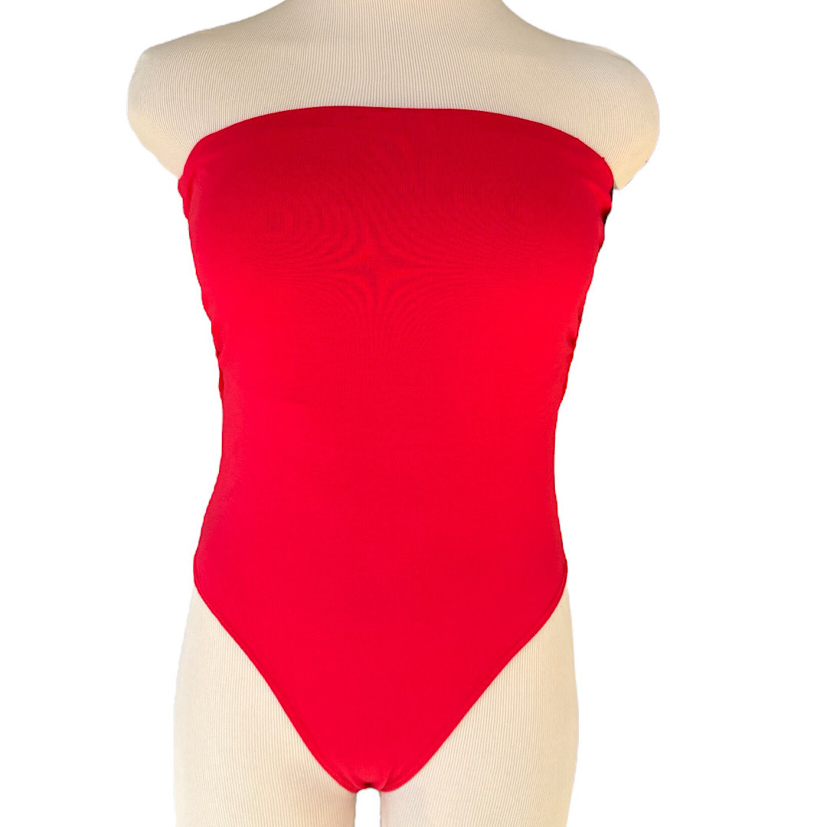 Red Strapless Bodysuit Size Medium-RF