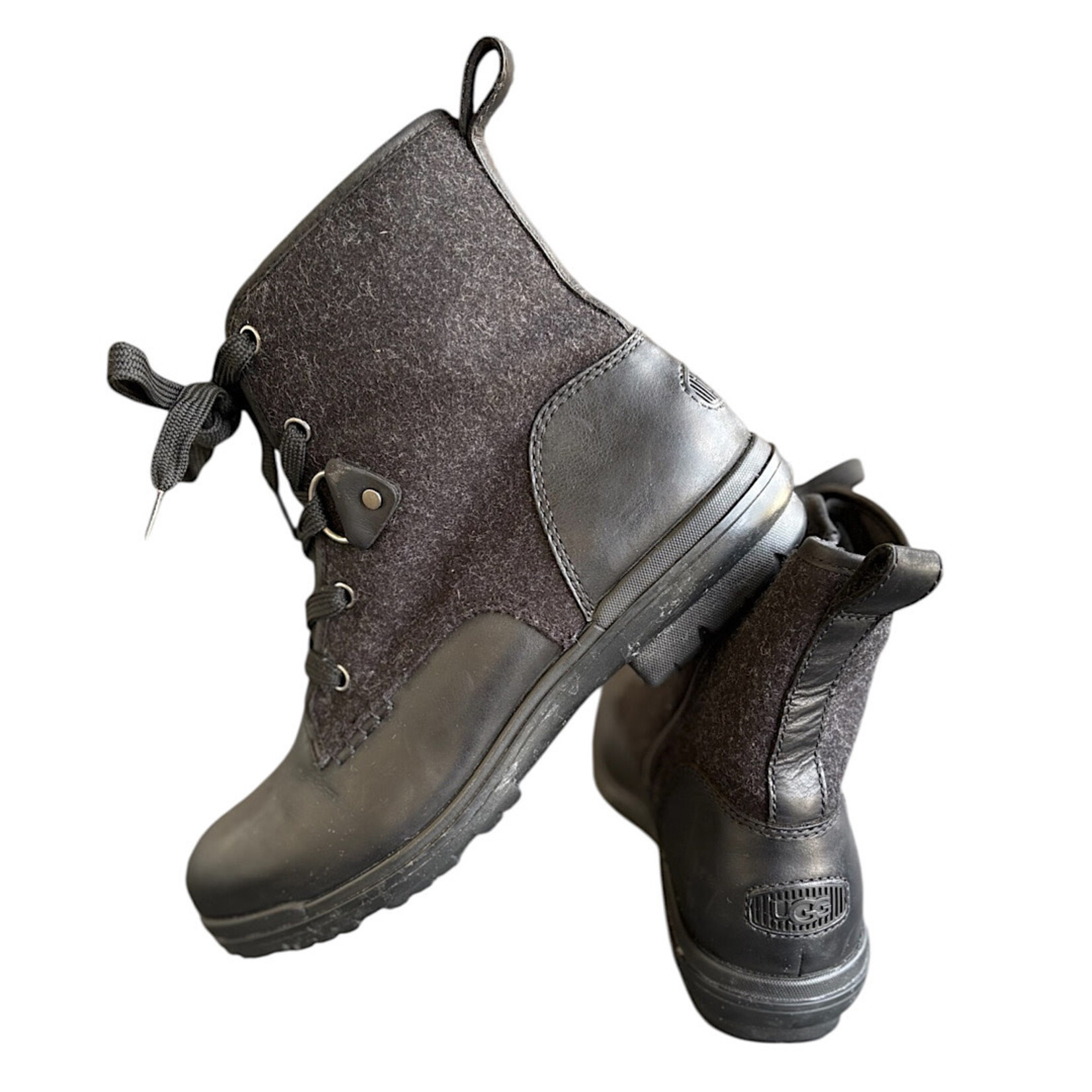 UGG Black Hapsburg Hiker Boot Size 9-RF