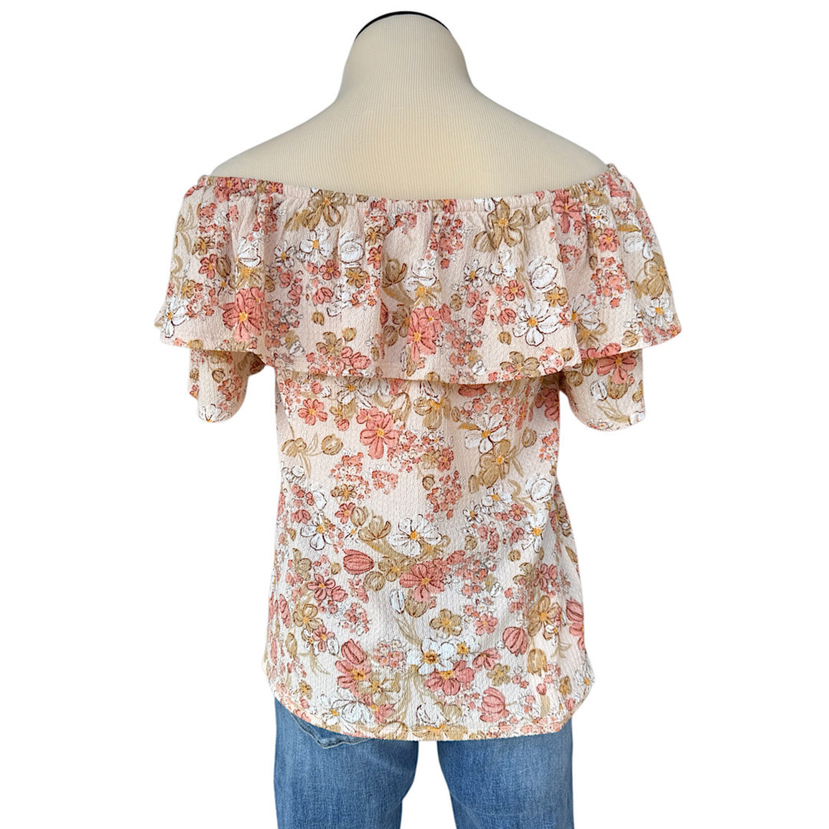 Cato Floral Ruffle Top Size Small-RF