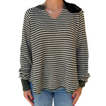 Hunter Waffle Stripe Oversized Top