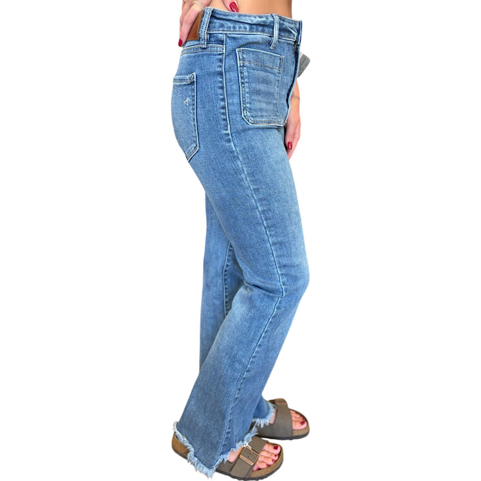 Hidden HIDDEN HD3785-M Medium Wash Ankle Flares Size 28-RF